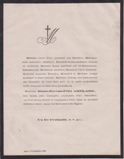 *1869 Faire-part décès Blaise-Servais-Félix AMBLARD - Agen (Lot-et-Garonne)