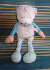 S22 / doudou peluche ours beige bleu les choupidoux DOUDOU ET COMPAGNIE