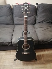 Washburn WD7S BM Guitare Noire Mate Handcrafted 1883 Series Harvest Dreadnought