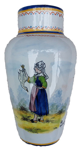 Ancien vase faience signe - faience,