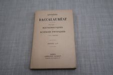 ANNALES DU BACCALAUREAT - MATHEMATIQUES ET PHYSIQUES - LIBRAIRIE VUIBERT - OCC