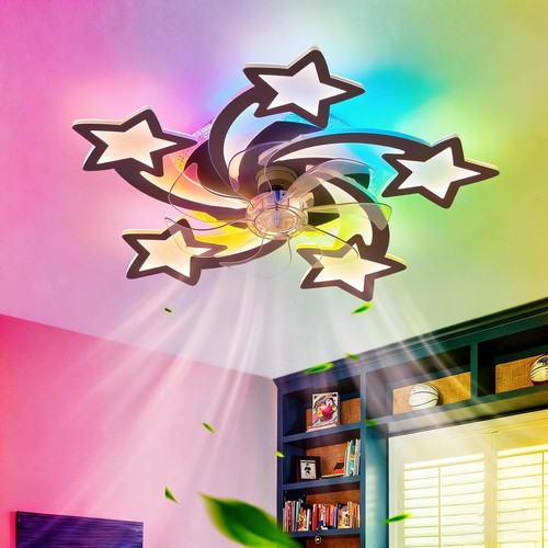 Noir rgb ventilateur - noir, plafond