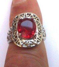 bague bijou vintage argent 925 pur poinçon solitaire topaze raisin taille 54 p