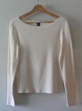 10 Days - T-shirt manches longues Boatneck coton crème taille M = 38/40