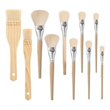 10 PCS Taille Assortie Pinceau Dorure Pinceau Feuille D'Or Cheveux Plumeau 6153