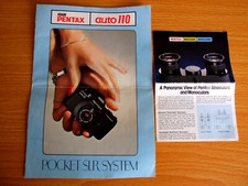 Publicités originales PENTAX Appareil photo reflex Auto 110 et Jumelles PENTAX 