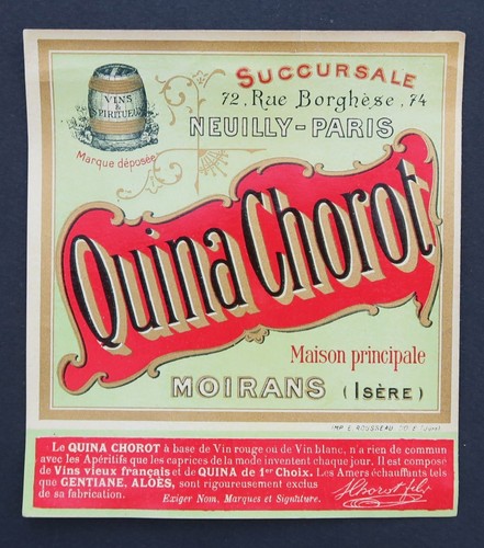 Ancienne étiquette quina - ancienne,