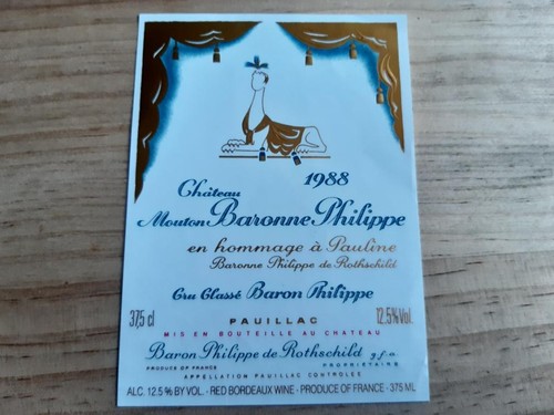 étiquette vin chateau mouton - étiquette,