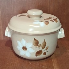 Marmite En Grès Moulin Des Loups, Modèle Automne, Couvercle, Fleur Blanche