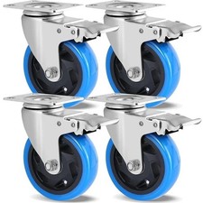 4PCS  Transport castors 100mm swivel castors with brake for all types of floors