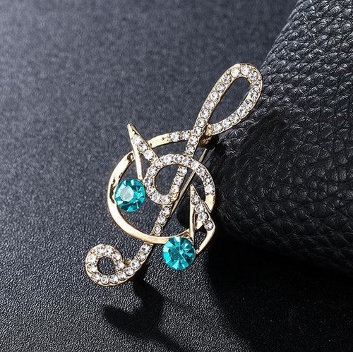 Broche bijou clé sol doré - broche, de