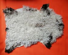 AUTHENTIQUE TAPIS DÉCO DESIGN VINTAGE EN CUIR NATUREL PEAU D'AGNEAU MOUTON LAINE