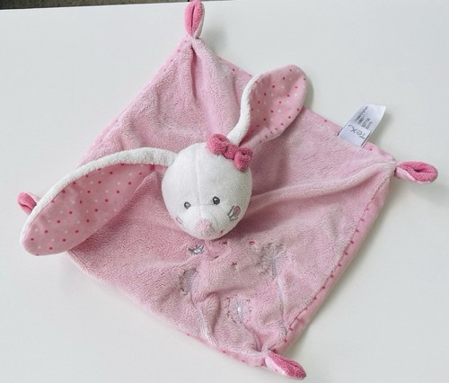 Doudou plat lapin - doudou, rose