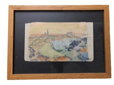 Renée Jullien (1903-1999) Aquarelle vue de Marseille (double face)