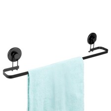 Porte-Serviettes Métal Noir 60x8,5x11cm Barre Salle de Bain avec Ventouses