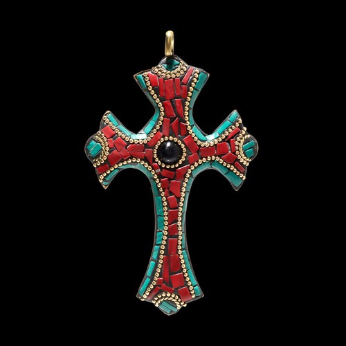 Pendentif croix tibatan - pendentif,
