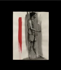 Tableau ancien composition mixte portrait homme joueur de football ?