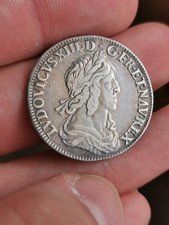 Louis XIII, Quart D'écu 2eme Type 1642 Rose Matignon.