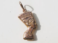 BEAU PENDENTIF ANCIEN EGYPTIEN REINE NEFERTITI en OR ROSE 14K 585/1000°