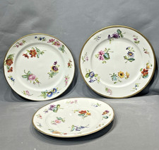 Paris Cassé Maillard 3 Assiettes Porcelaine Début 19ème Semi De Fleurs