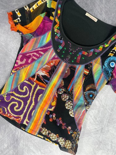 Top multicolore motifs et - multicolore, à