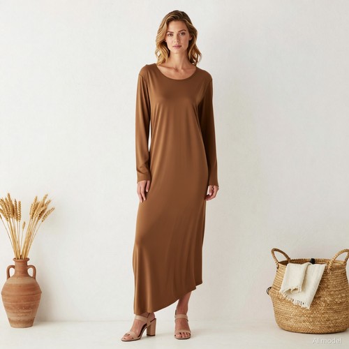 Robe maxi marron fréquence - maxi,