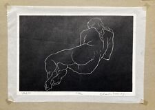 Gravure Femme Nue Allongée