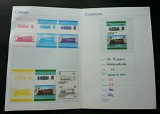 Locomotive Saint-Vincent 1985 presse à imprimer épreuve couleur imperf Stamp ...