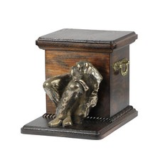 Urne En Bois Boxer Avec Chien