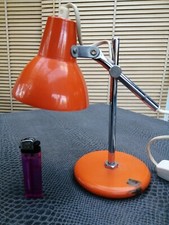 lampe cocotte articulée orange en métal vintage 70