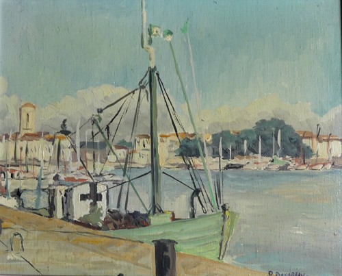 Tableau signé encadré - , situé