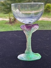 JOLI GRAND VERRE PATE DE VERRE DAUM FRANCE MODELE NATURE PAR HILTON MC CONNICO