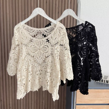 Femme Crochet Haut Court Creux