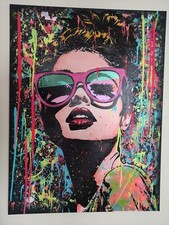 Toile tableau 80x60 peinture abstraite liquitex signé "#glams" 