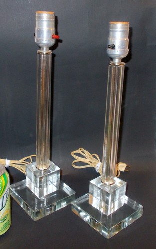 Art deco pair glass crystal - glass,