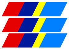 STICKER 3 X BANDES COULEUR POUR PEUGEOT 205 SPORT GTI CALANDRE 21X4,5cm BA224