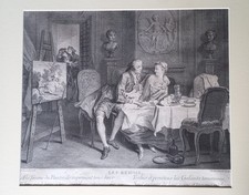 Gravure 18ème "Les Rémois", Eau forte de Nicolas Larmessin IV 