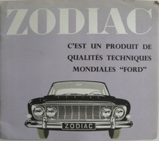Brochure FORD ZODIAC Mark III en français de 02 / 1962