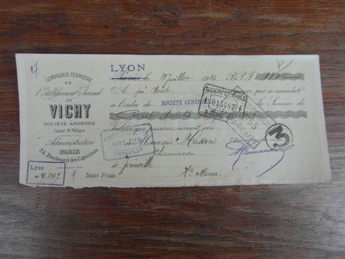 Ancien cheque facture bon - ancien, a