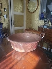 Ancienne Bassine À Confiture En Cuivre Rose D 41CM H 15,5CM TRES EPAISSE Jam 