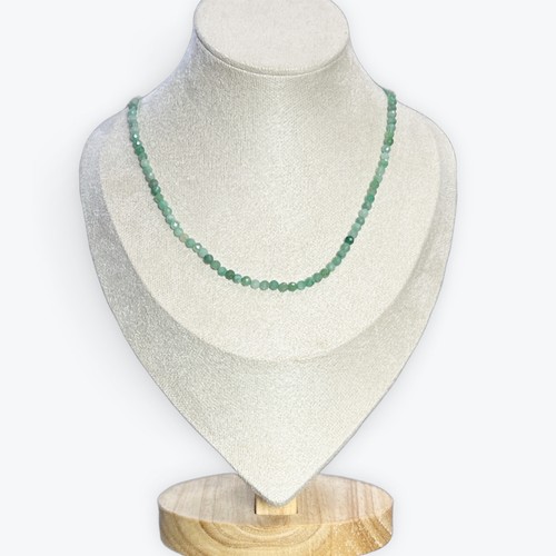 Collier emeraude facetté 4mm - collier,