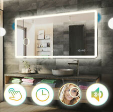 Miroir Salle de Bain Avec Éclairage LED Interrupteur | Horloge | Bluetooth |L59