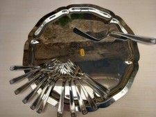 Service à gâteau 14 pièces Uginox style Louis XV en inox TBE