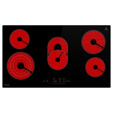 Plaque de cuisson 90 cm vitrocéramique électrique autonome sans cadre 5 zones