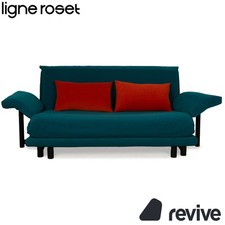Ligne Roset Multy Canapé Trois Places Turquoise Bleu Pétrole Avec Accoudoirs