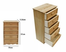 X Mini Commode 5 Tiroirs En Bois Découpage À Décorer Peindre Loisirs Dfh