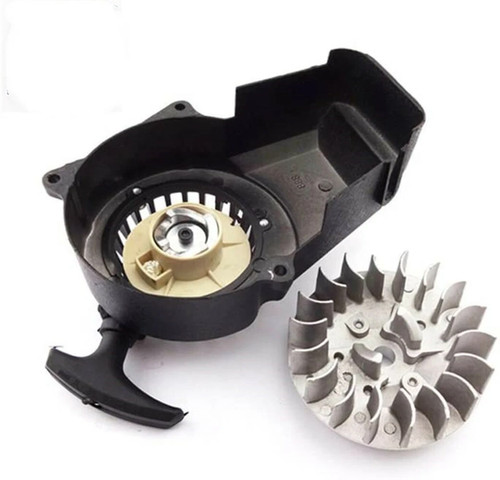 Pull start flywheel - start, for