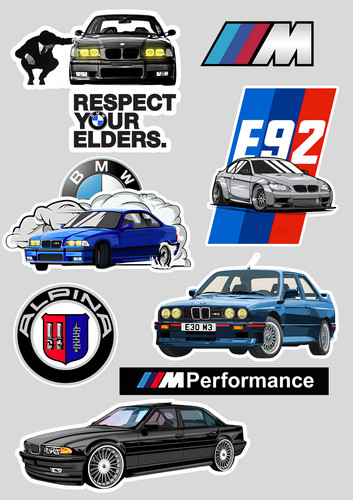 Stickers xxl vinyle bmw - 8x,
