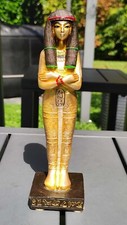 Figurine Divinité Égyptienne/Pharaon Momie. En Polyrésine Noir Or. Haut 18,5 cm