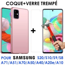 Coque Silicone Mat pour Samsung A71 A51 52 A12 A10 A41 42 32 A21s + Verre trempé